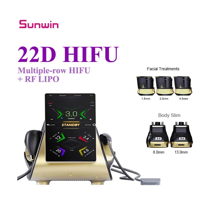 2024 22D HIFU Max 22 Lines Lipo rf hifu 22D face lifting & quick body slimming machine 22 D hi fu