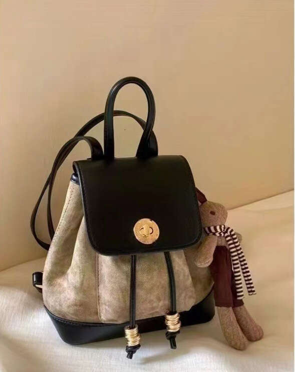 2025S Designer S New Model Autumn And Winter New Casual High End Deer Veet Leather Small Versatile Outdoor Backpack