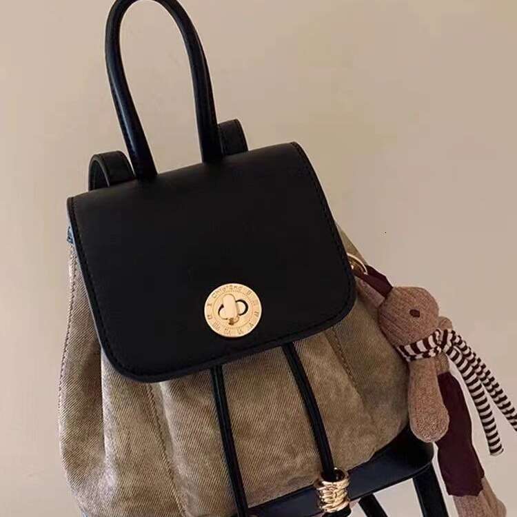 2025S Designer S New Model Autumn And Winter New Casual High End Deer Veet Leather Small Versatile Outdoor Backpack
