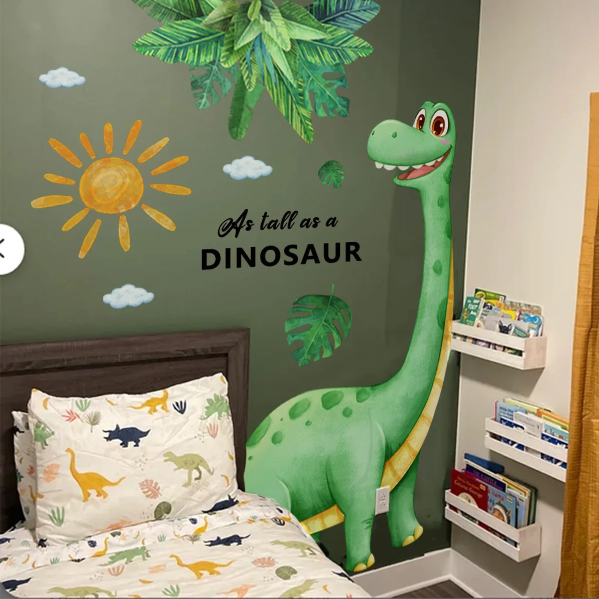 Large sized dinosaur wallpaper for boys room decoration cute animals dinosaur wall stickers decorative posters rens room murals stickers 250103