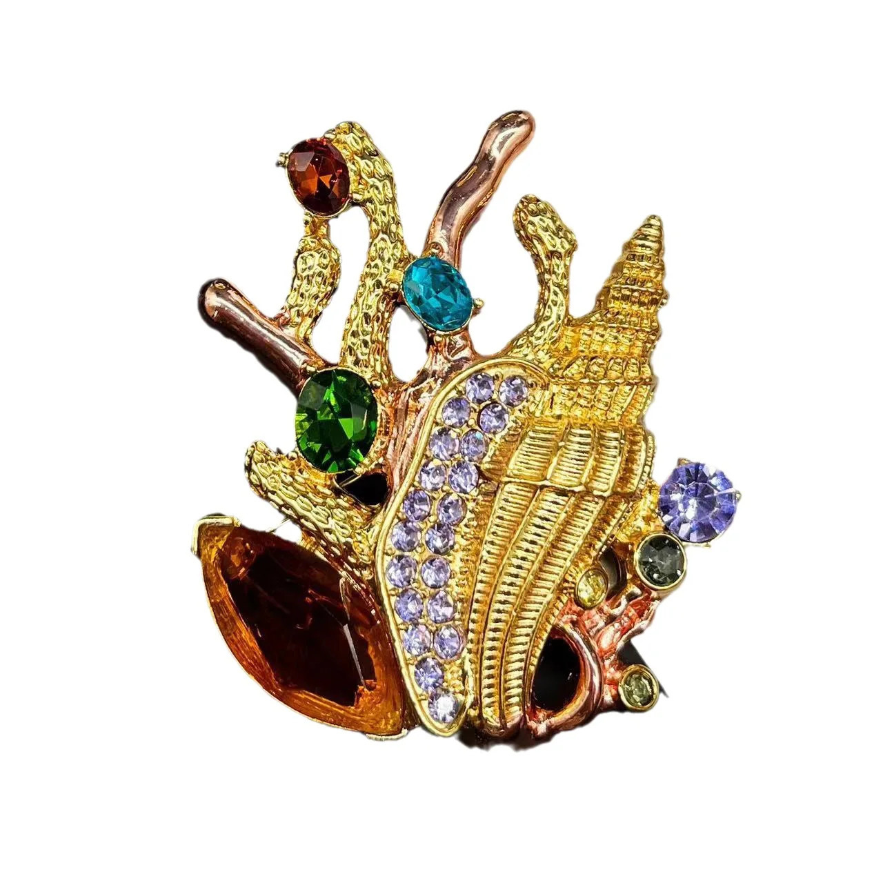 Vintage Fashion Sweet sea style exquisite pin with light elegant high-grade jewelry brooch 241230