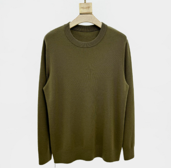 167Men Wool Sweater, Four-pin Thick Warm Round Neck Autumn and Winter Bottoming
