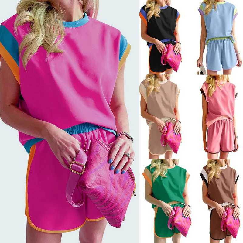 2025 summer new two-piece set Europe and the United States trend all loose head round neck casual suitXJ250106