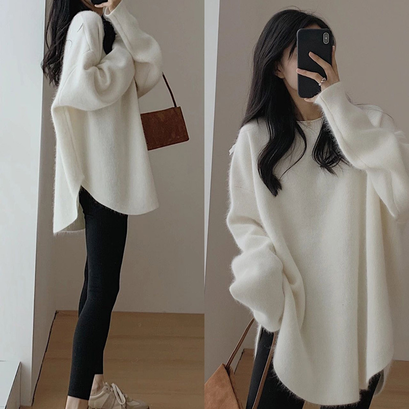 M277 Autumn and Winter New Women's Medium-Length Lazy Style High-end French-style Bottom Sweater
