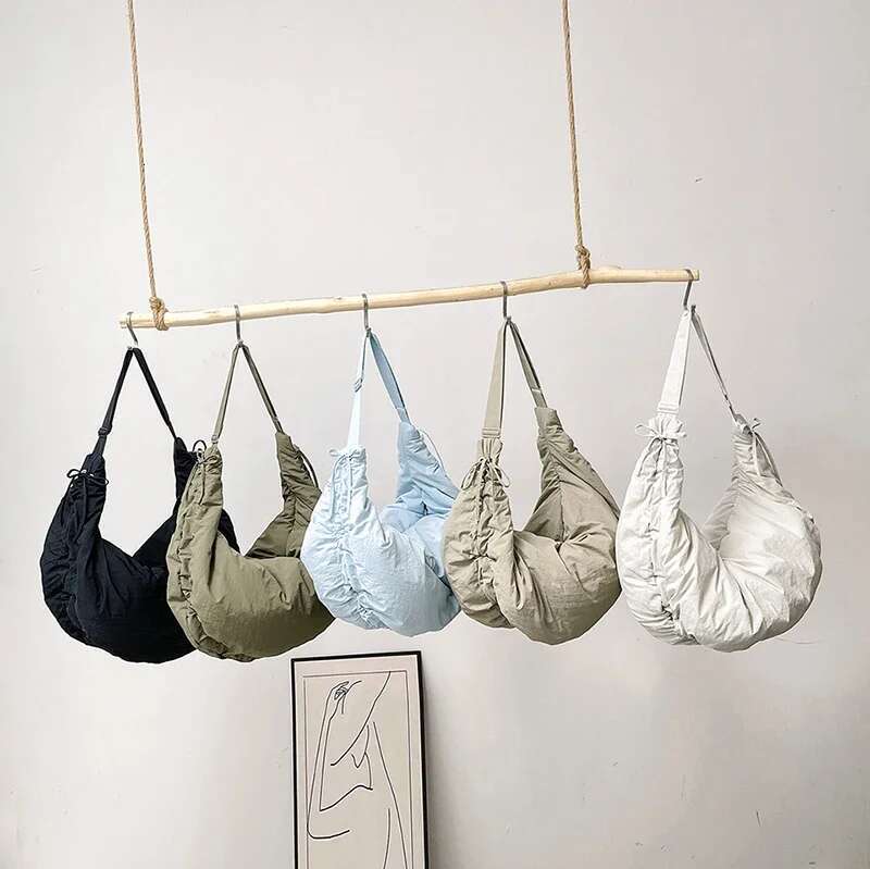 Ddmymarket Design Nylon Large Soft Shoulder Crossbody Bag for Women 2024 Winter Trend Fashion Y2K New Underarm Bags Handbags