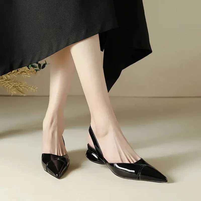 Pointed Toe Elegant Low H Party Wen Sandals Designer New 2024 hot Summer Brand Pumps Slingback Casual Dress Shoes Z250107