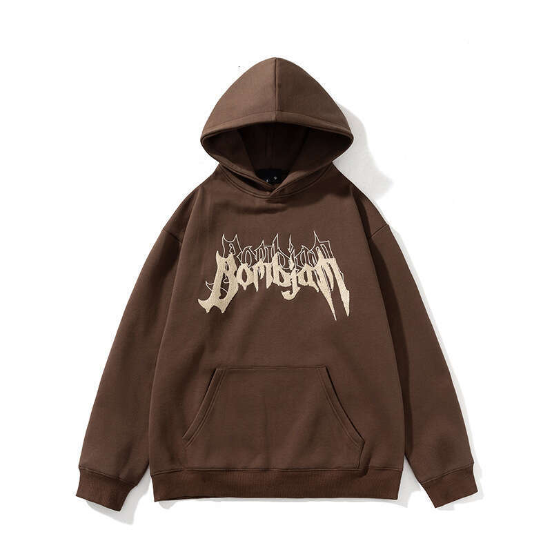 American style new hooded sweatshirt for spring and autumn, towel with embroidered letters, loose casual trendy jacket
