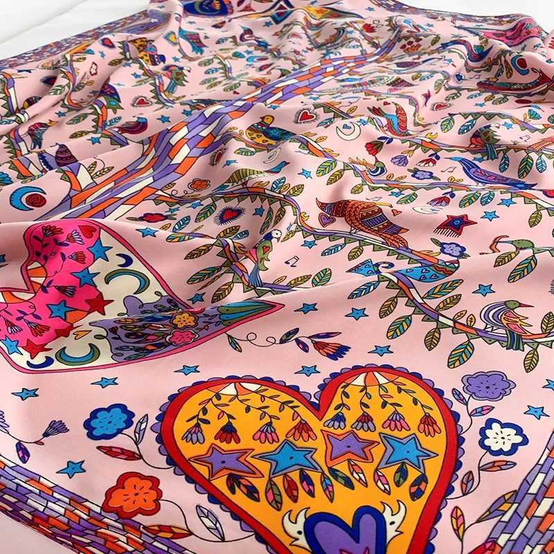 90 * 90cm square scarf twill cotton felt womens shawl and wrapped luxury printed scarf headscarf Bandana Pashmina W250107