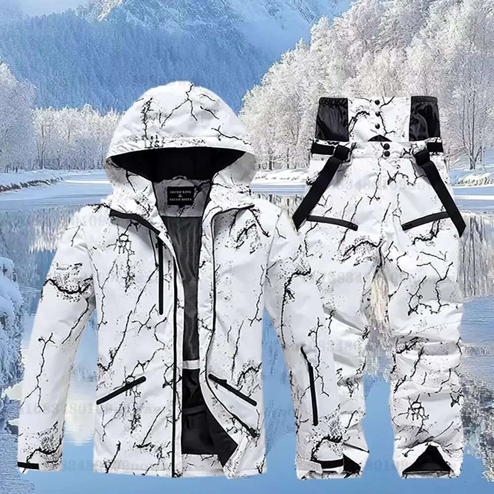 Winter Set Cold Snowboard Wear Men/Women Double Board Ski Suit Waterproof Windproof Outdoor Skiing Jacket/Pant