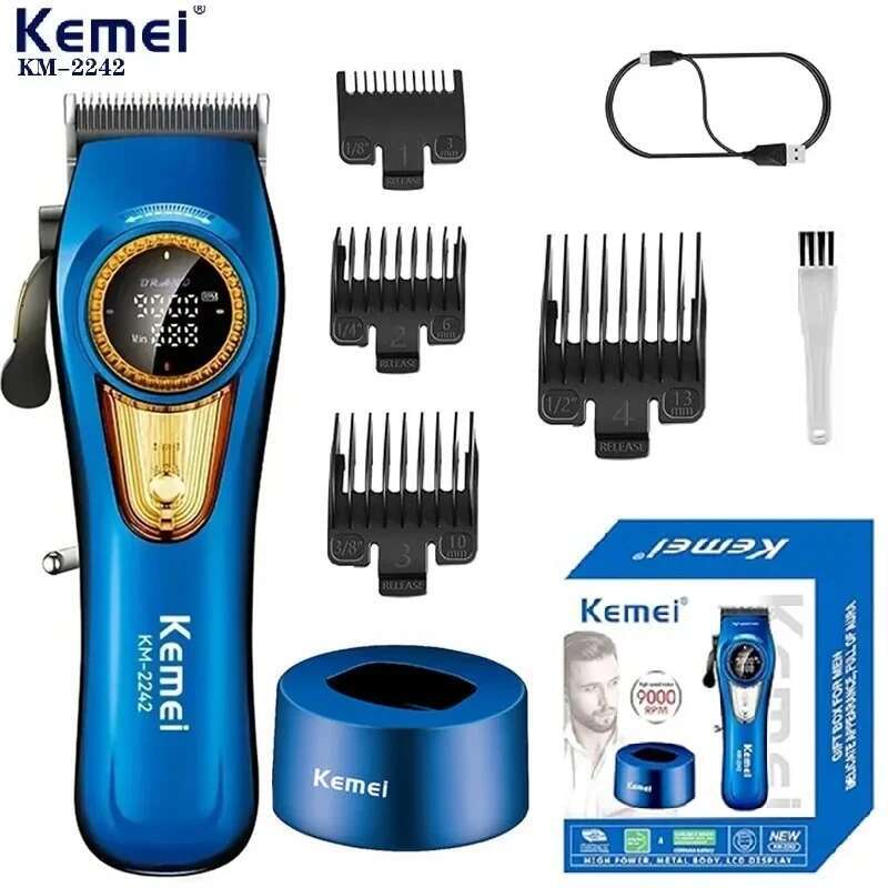 Professional Clipper Cordless Hair Trimmer Haircut Electric Brushless Motor Barber hine for Men KM-2242