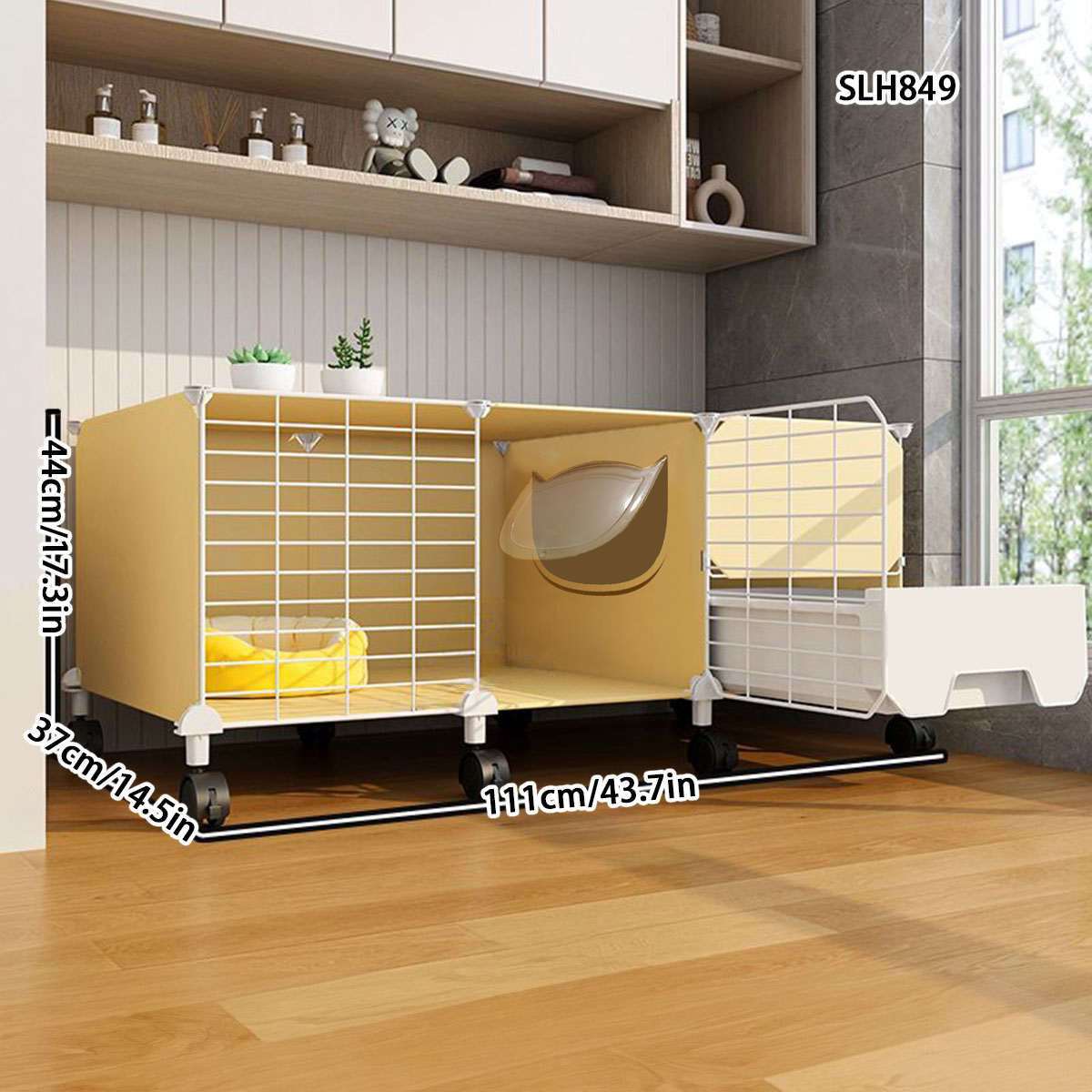 Compact Kitty Cabana with Automatic Toilet Compartment - Perfect for Domestic Cats