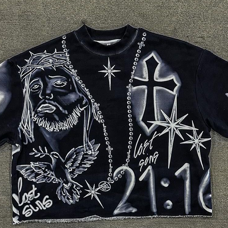 Men's Designer T-shirt Classic Retro Hip-hop Pattern Round Neck Cotton T-shirt Summer Fashion Breathable Men's Short Sleeve