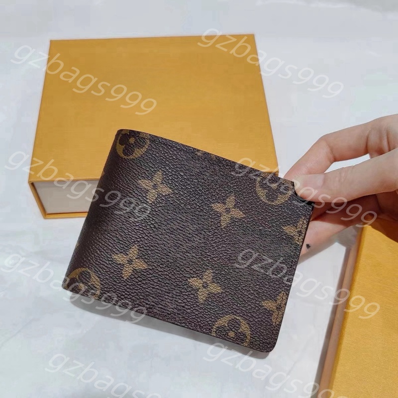 5A Genuine leather Man Bags Designers Mens wallet designer plaid purses luxury leather short wallet Card Holder wallets classic pocket with box