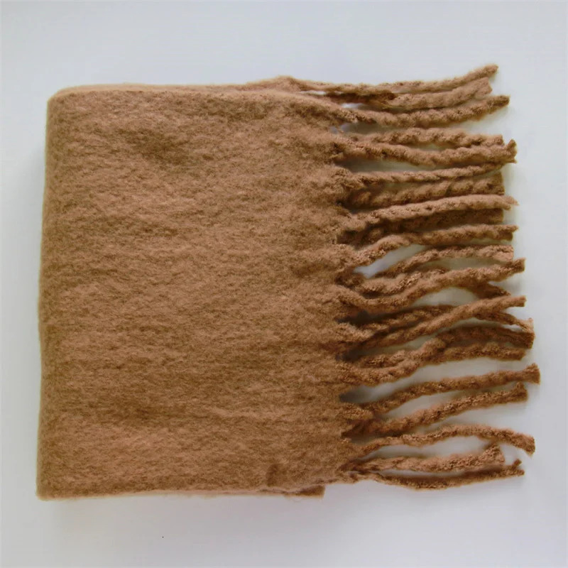 Cashmere Womens Scarf Winter Thick warm Solid Cape Wraps Female bandana pashmina long tassel female foulard thick blanket 250106