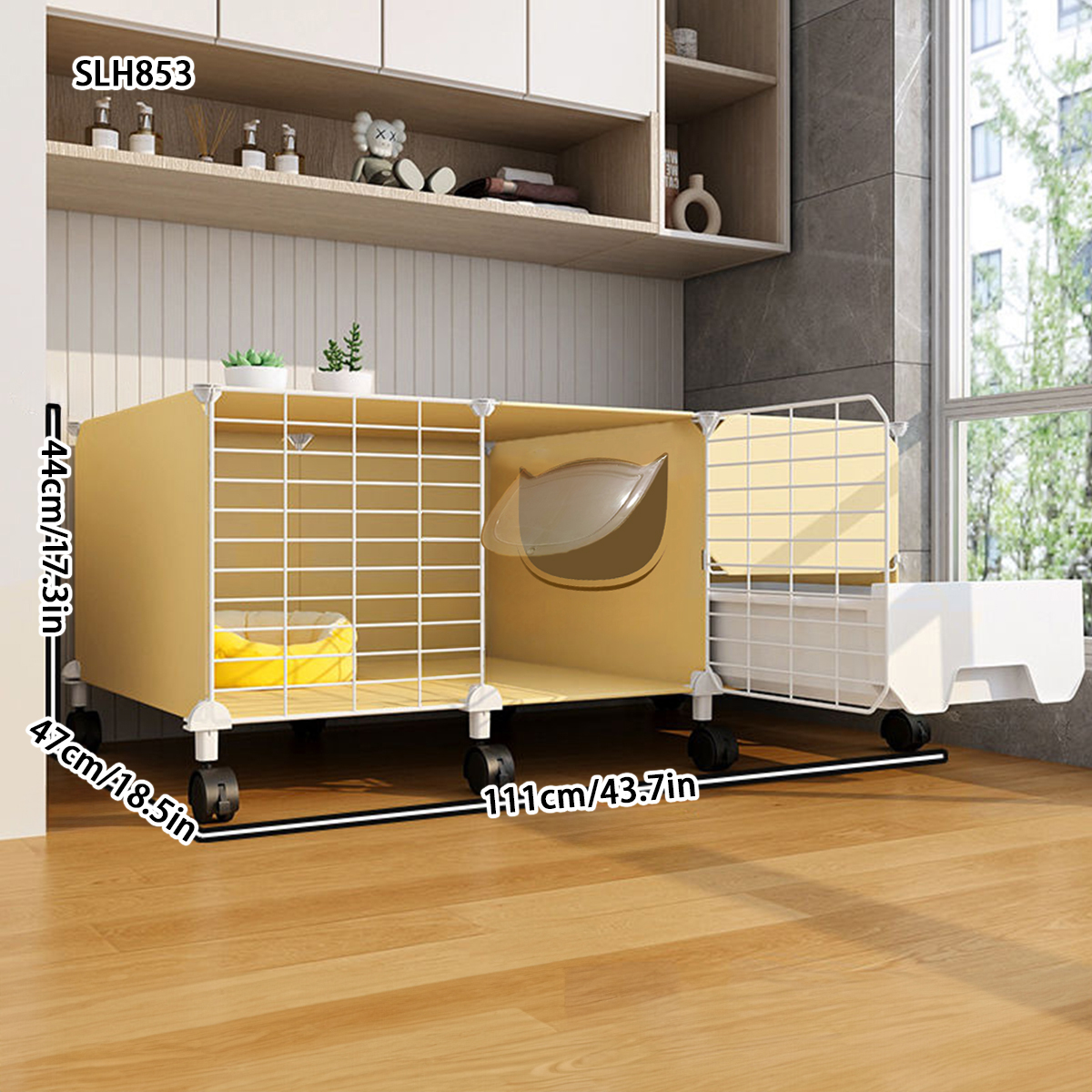 Compact Kitty Cabana with Automatic Toilet Compartment - Perfect for Domestic Cats