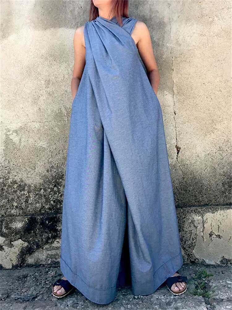 Gymystars Women's Wide Leg Jumpsuits Summer Sleeveless Plus Size One Pieces Tube Pants Jump Suits Clothes For Women