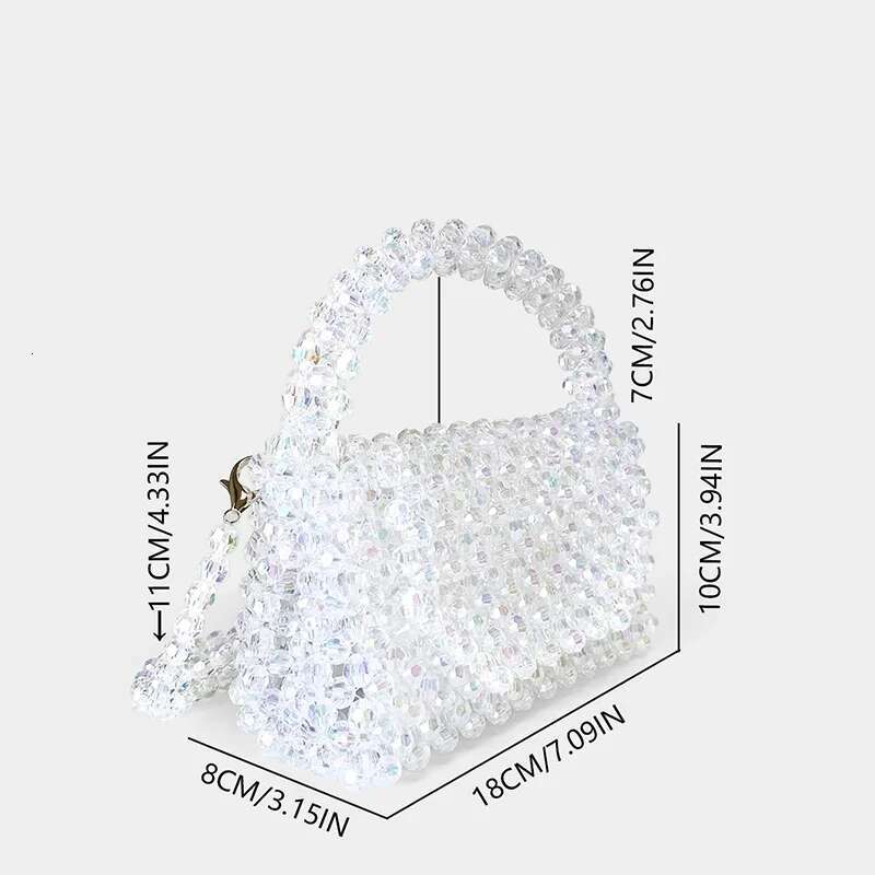 Handmade Woven Diagonal Cross Bag For Women 24 New Color Bead Small Square Bag, Can Be Carried By Hand Or Slung Diagonally