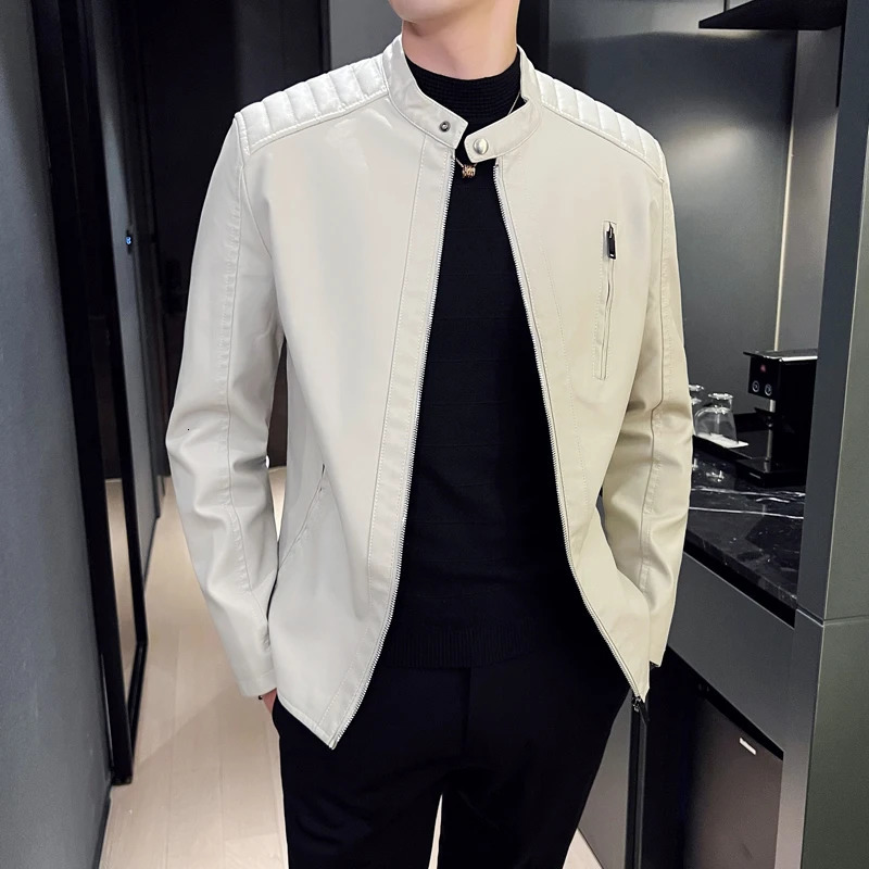 Fashionable Men Leather Clothes Handsome Warm Male Attractive Locomotive Zipper Cuffs Technology Cool Trendy Coats 250107