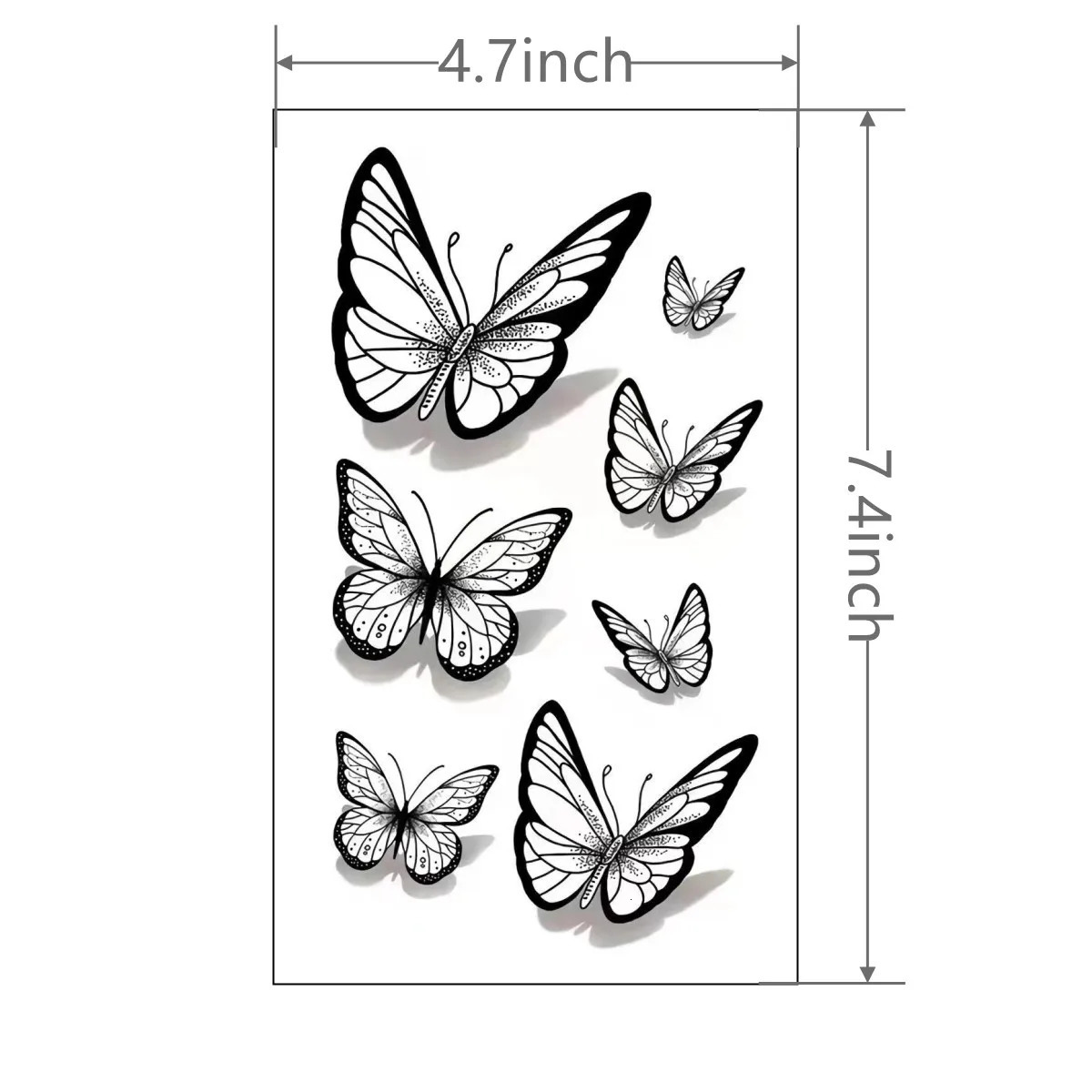 1 Sheet Butterfly Tattoo Sticker Waterproof Lasting Temporary 241230