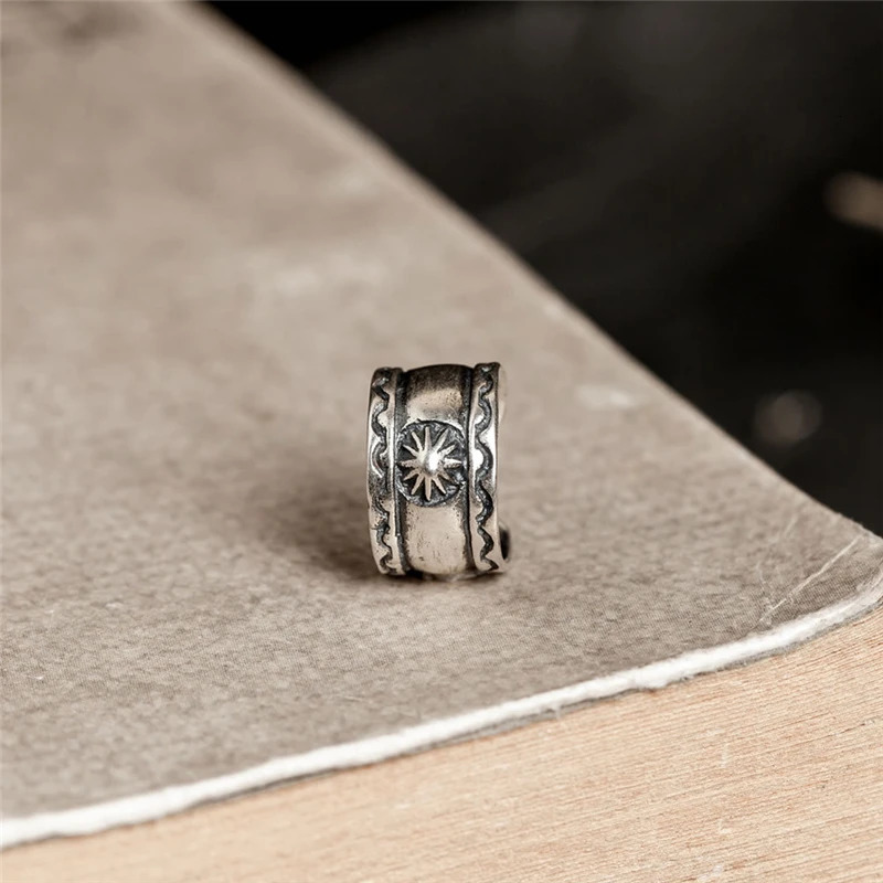 MKENDN 925 Sterling Silver Indian Sun Ear Cuffs Vintage Ear Bone Clip Earrings For Women Men No Piercing Cartilage Earrings 250103