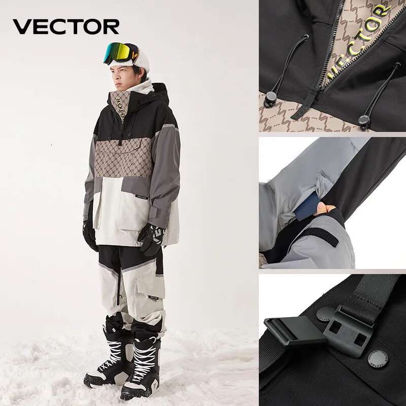 2025 Man Hooded Sweater Reflective Trend Wear Thickened Warmth And Waterproof Equipment Ski Suit Women