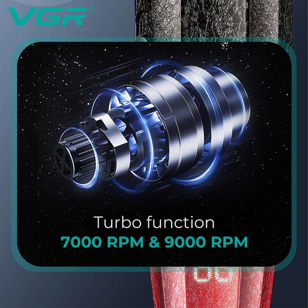 VGR Clipper Barber Professional Trimmer Cordless Cutting hine 9000 RPM Haircut Adjustable Hair Clippers Men V-640