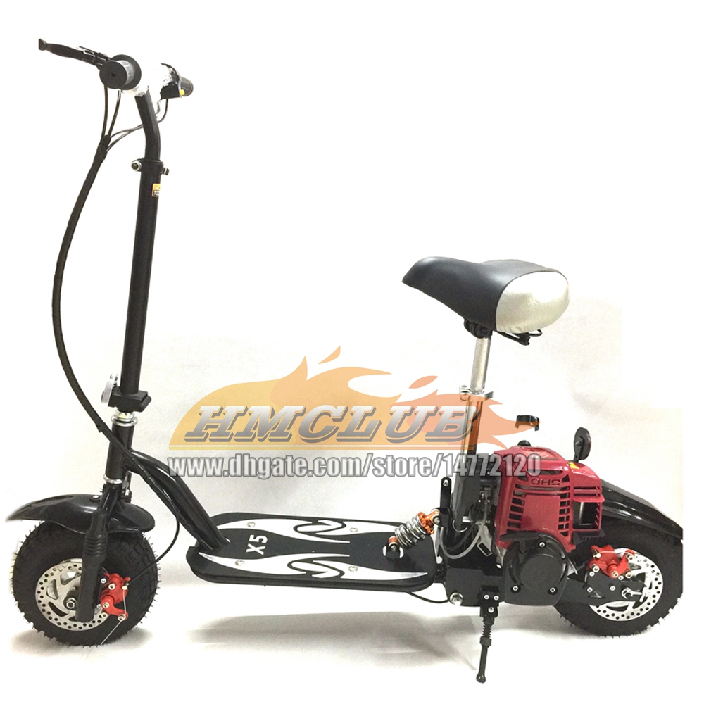 Gas Folding Adult Scooters 49CC 50CC 4-Stroke Gasoline Black Motorcycle Racing MOTO Children Boy Girl Child Student Men Women Man Woman Motorbike Birt