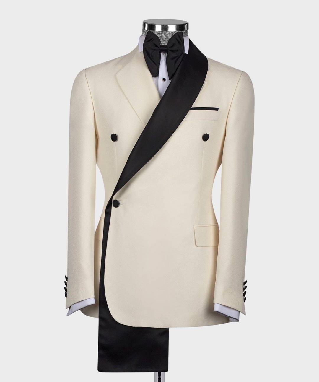 Unique Wedding Tuxedos 2 Piece Set Jacket Pants Men Suits Notched Lapel Double Breasted Groom Wear Party Event Customized