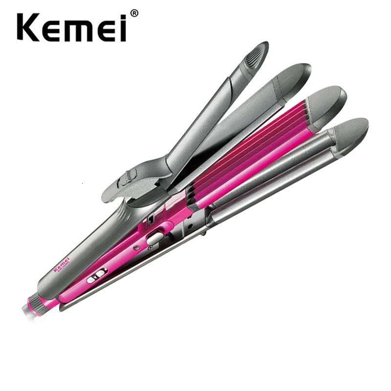4 in 1 Straightener Crimper Wand Curler Flat and Curg Iron Women Hair Styg Waver Adjustable Temperature