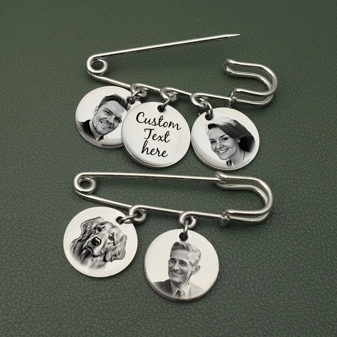 Custom Po Brooch Po Tie Tack Wedding Bouquet Pin Personalized Bridal Po Charm Wedding Memorial Gift for Bride Groom 241230