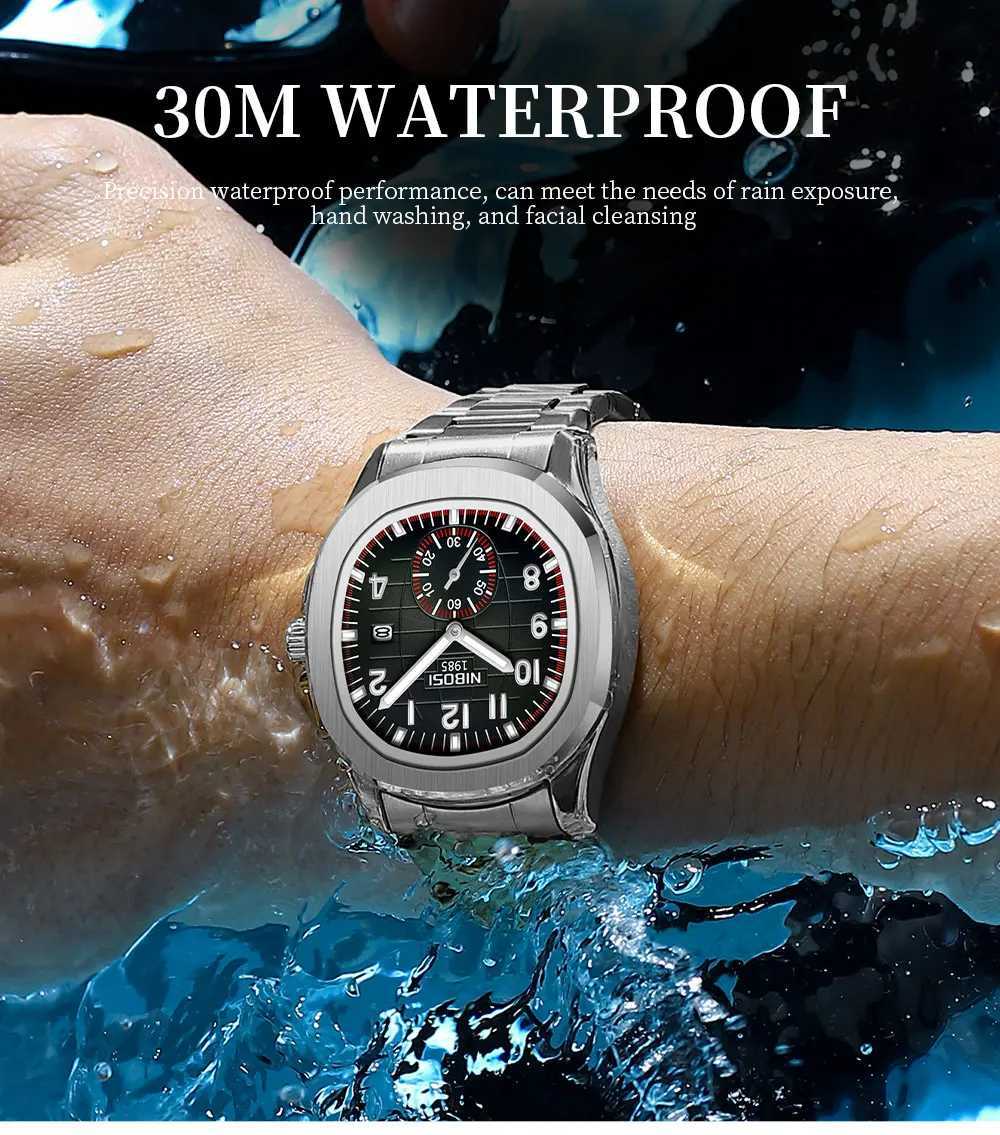 NIBOSI Sport Mens Watch Top Brand Luxury AQUANAUT Quartz Watches for Men Waterproof Luminous Stainless Steel Watch Reloj HombreX250107