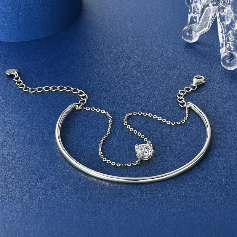 IOGOU Double layered 6.5mm 1.0ct Bangle Bracelet Silver 925 Sterling Chain GRA Certified Jewelry Christmas Gift 2024 250107