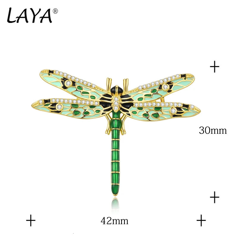 LAYA 925 Sterling Silver Animal Unique n Dragonfly Brooch For Women Handmade Colorful Enamel Banquet Fine Jewelry 241230