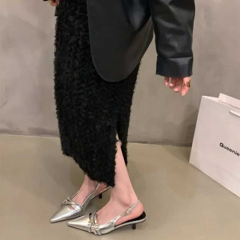 New Ladies High H Wen Sandals Spring Summer Pointed Toe Party Footwear New Fashion Buckle Strap Fem Shoes Hot Pumps Z250107