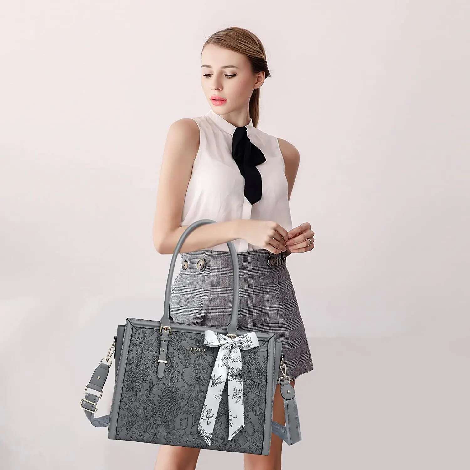 Women's PU Leather Bag Handbags For Women Large Capacity Shopping Messenger Tote Business NoteBook