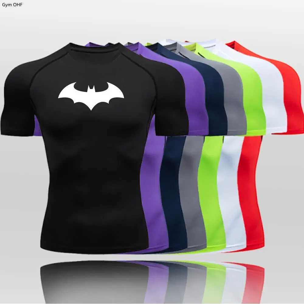 Compressed mens long sleeved running T-shirt with sun protection breathable and quick drying for the second skin Rashgada top sports mens bat W250107