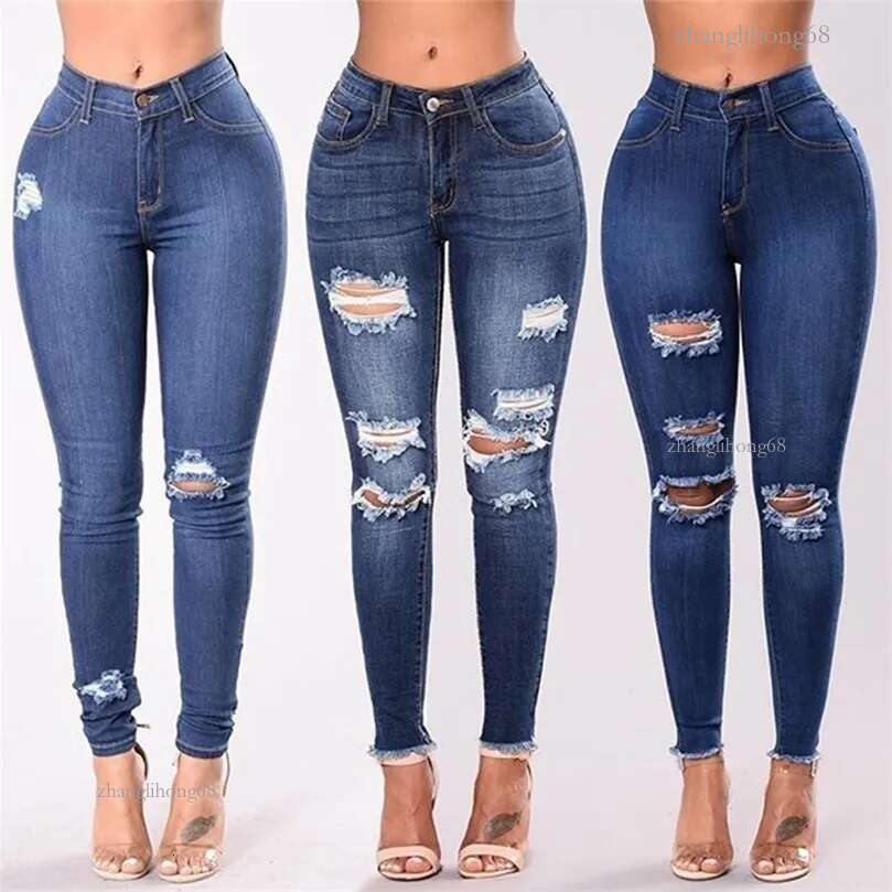 Spring Fashion High Waist Mom Jeans Female Ripped For Women Black Denim Skinny Woman Plus Size Pencil Pants 220402