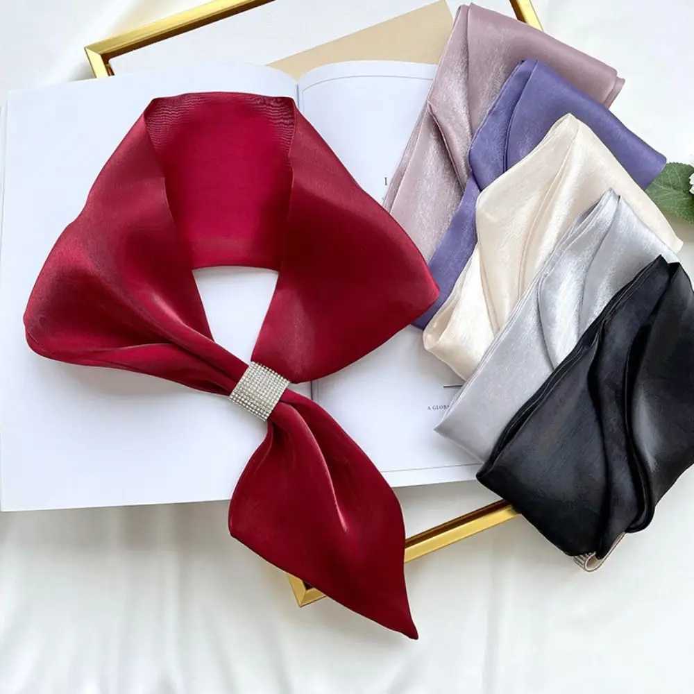 Packaging neck cover cross scarf fake collar satin cross collar solid color scarf fashionable womens clothing accessories W250107