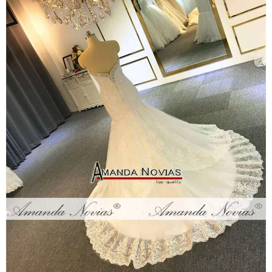 Strapless Lace Mermaid Wedding Dress Robe De Soiree Courte