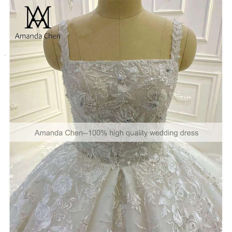 Bridal Dress 2024 Straps Square Necke Ball Gown Lace Wedding Dress