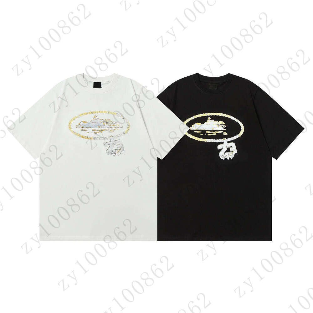 25ss mens shirt designer t shirts graphic tee clothing fashion letter logo clothes Street graffiti Lettering foil print Loose fitting men tshirt Jan 07 53d0