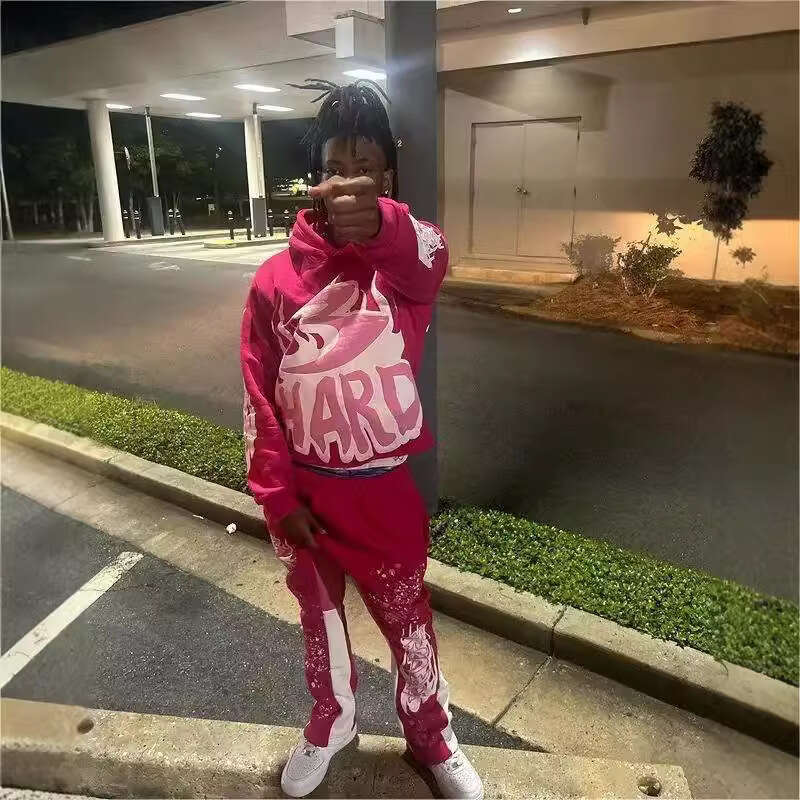 New Street Design Feel Alphabet Number Printed Loose Hoodie