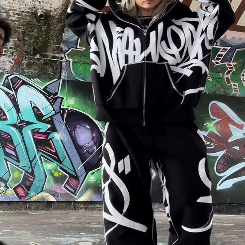 Men's and Women's Street Trendy Brand Loose Foam Hoodie Zipper