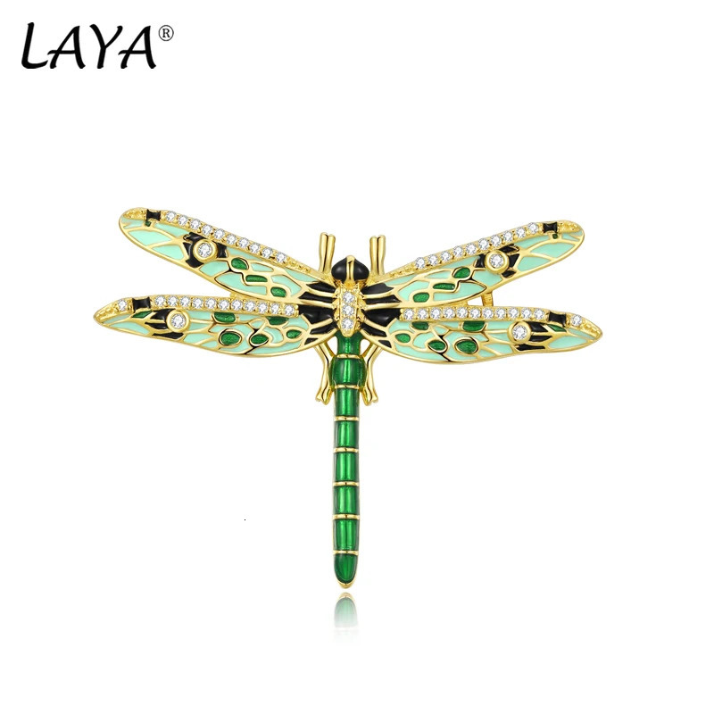 LAYA 925 Sterling Silver Animal Unique n Dragonfly Brooch For Women Handmade Colorful Enamel Banquet Fine Jewelry 241230