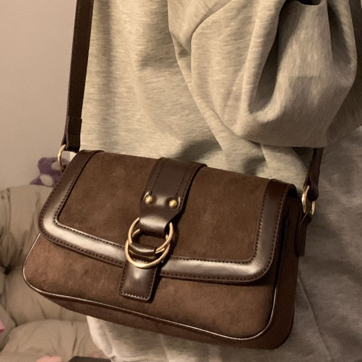 2025 NEW Retro Faux Suede Women's Shoulder Maillard Style Ladies Underarm Bags Simple Female Crossbody Bag Clutch Purse Handbags #38.25 hurenlake