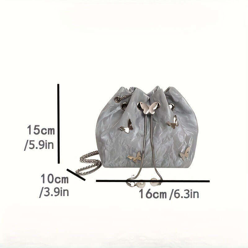 1pc Elegant Faux Leather Crossbody Bucket Bag for Women, Geometric Pattern, Lightweight with Nylon ing Stylish Drawstring Closure Ideal Valentine'