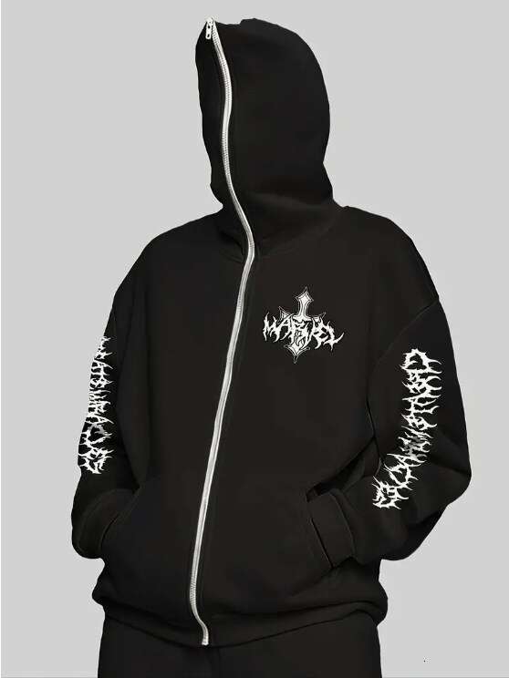 fashion new Y2K loose cardigan long sleeved trendy hoodie zipper