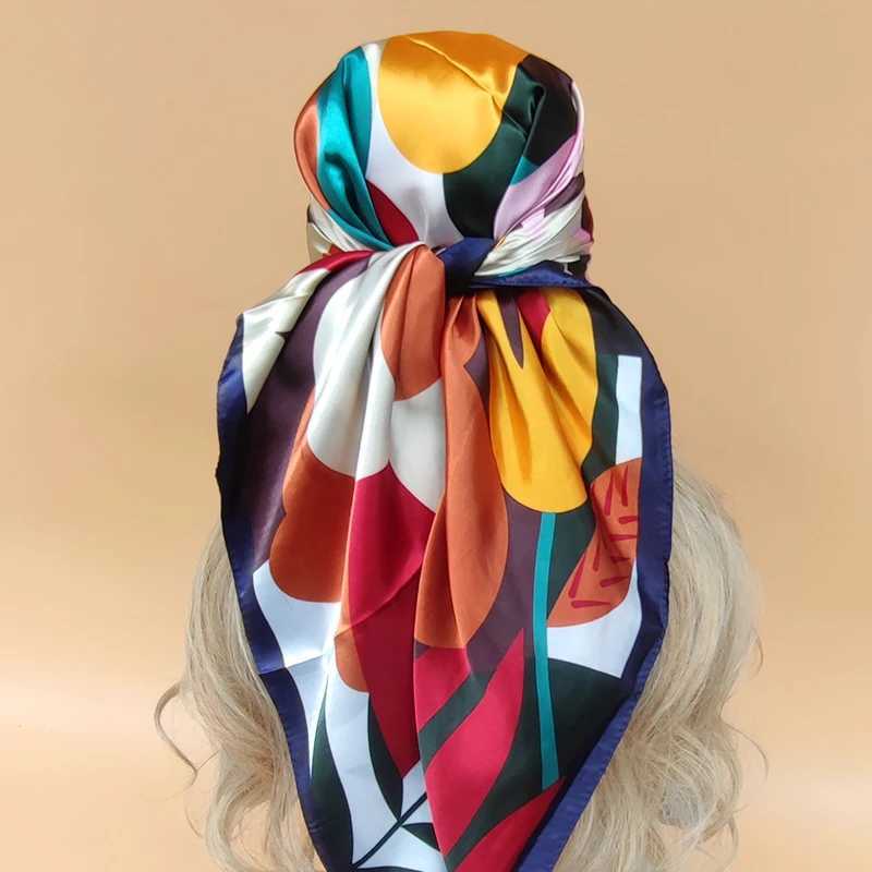 Womens Design Square Headscarf Four Seasons Popular Scarf New Sunset Silk Headscarf Fashion 90X90CM Beach Shawl W250107