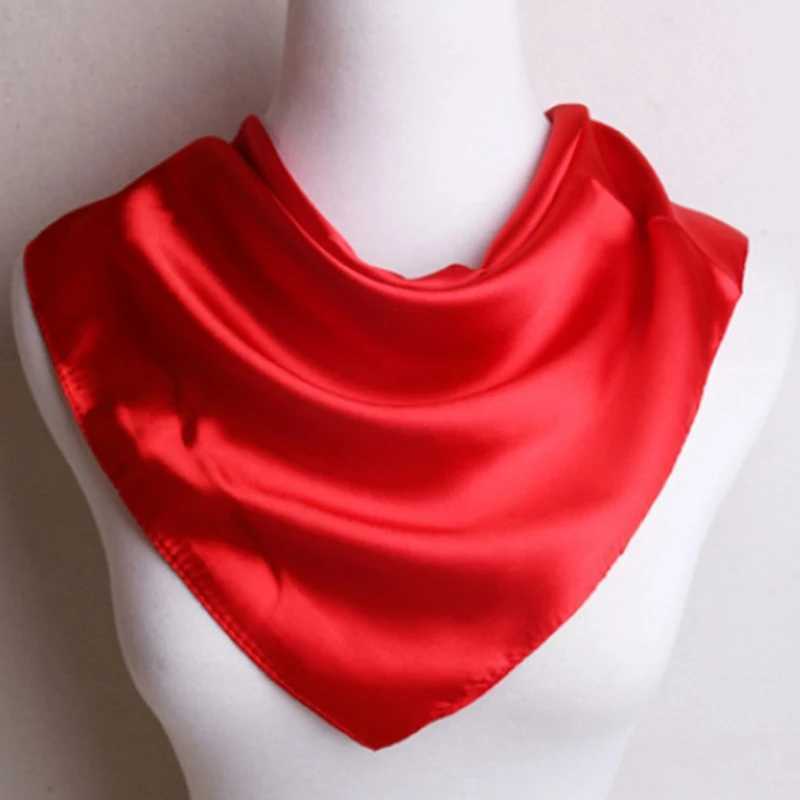 WZCX 60 * 60cm Womens Solid Color Silk Scarf Spring and Autumn Fashion New Simple Square Womens Scarf W250107