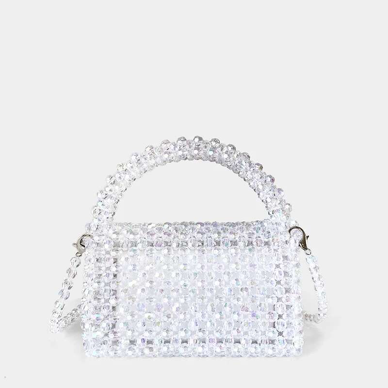 Handmade Woven Diagonal Cross Bag For Women 24 New Color Bead Small Square Bag, Can Be Carried By Hand Or Slung Diagonally